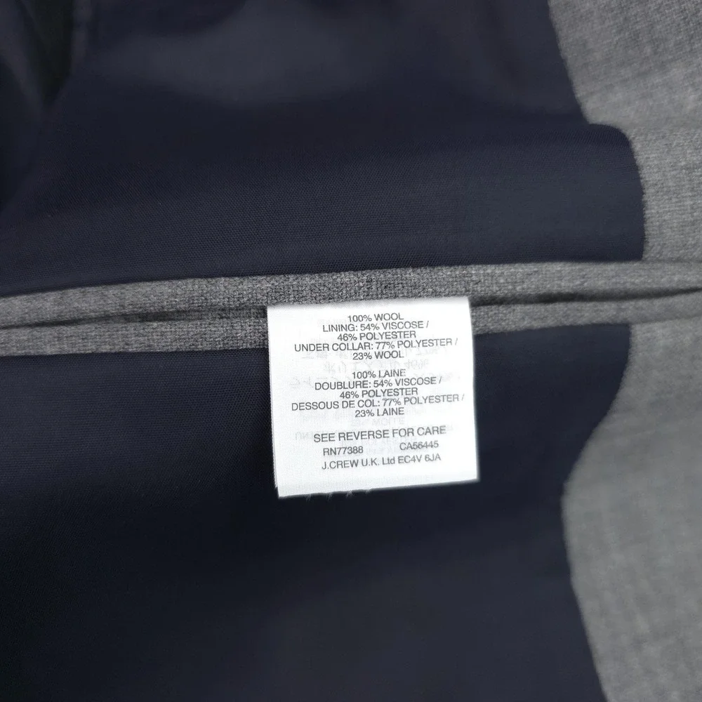 J Crew Blazer Mens 36 Short Gray Wool Thompson Classic Fit Suit Jacket Preppy